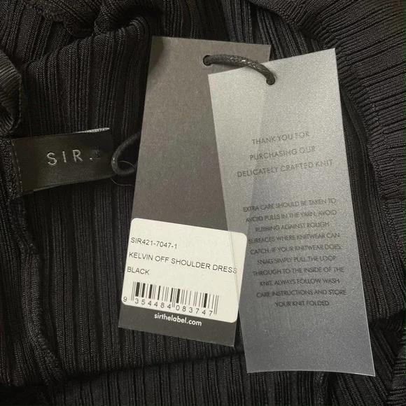 SIR The Label Black Kelvin Off The Shoulder Twisted Cut Out Ribbed Midi 1/S - Picture 7 of 9